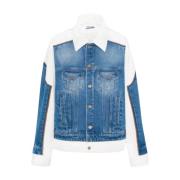 Blauw en wit denim jasje Jean Paul Gaultier , Blue , Dames