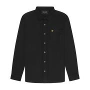 LS Geweven Shirts Wol Twill Overshirt Lyle & Scott , Black , Heren