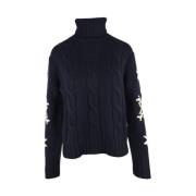 Blauwe Sneeuwvlok Jacquard Cropped Sweater MC2 Saint Barth , Blue , Da...