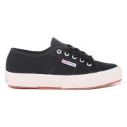 Canvas Lace-Up Trainers Black White Superga , Black , Heren