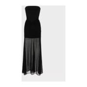 Zwarte strapless maxi jurk David Koma , Black , Dames