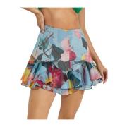 Bloemen Ruche High-Waisted Shorts Patbo , Multicolor , Dames