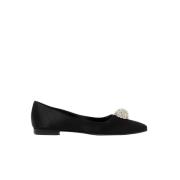 Zwarte Kristal Balletflats Manolo Blahnik , Black , Dames