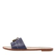 Pre-owned Leather sandals Louis Vuitton Vintage , Blue , Dames