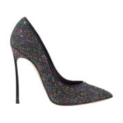 Regenboog Paillet Blade Hakken Casadei , Black , Dames