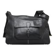 Pre-owned Leather shoulder-bags Burberry Vintage , Black , Heren