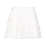 Witte Kant Shorts Hoge Taille Self Portrait , White , Dames