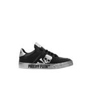 Zwarte Lo-Top Skull&Bones Sneakers Philipp Plein , Black , Heren