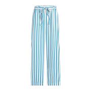 Zijden Gestreepte Broek Ralph Lauren , Blue , Dames