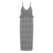 Zebra Print Midi Jurk met Split One Teaspoon , Multicolor , Dames