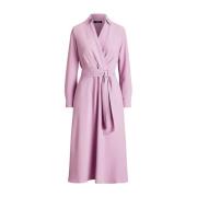 Paarse midi-jurk met strik Ralph Lauren , Pink , Dames