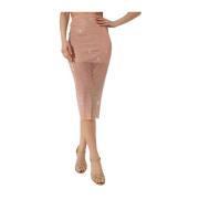 Roze Kristal Mesh Midi Rok Santa Brands , Pink , Dames