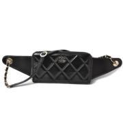 Pre-owned Leather chanel-bags Chanel Vintage , Black , Dames