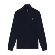 Gebreid Lamswolmix Ritsvest Lyle & Scott , Blue , Heren