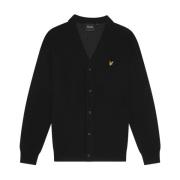 Gebreide Dubbel Gebreide V-hals Vest Lyle & Scott , Black , Heren