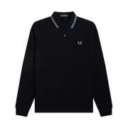 Gestreepte polo met lange mouwen van katoen Fred Perry , Black , Heren