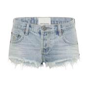 Denim shorts met lage taille in lichtblauw One Teaspoon , Blue , Dames