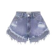 Denim Shorts met Raffelige Zoom One Teaspoon , Blue , Dames