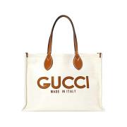 Stijlvolle Leren Tas Gucci , Beige , Dames