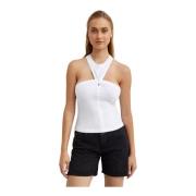 Witte Mouwloze Katoenen Top Knoopdetail Isabel Marant , White , Dames