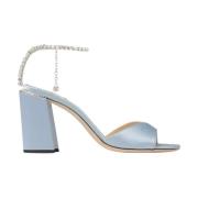 Blauwe sandalen met hoge hak en enkelband Jimmy Choo , Blue , Dames