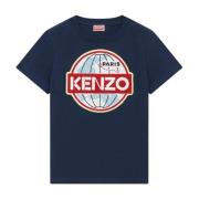 Donkerblauw Grafisch T-shirt Kenzo , Blue , Dames