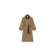 Prince of Wales Wollen Trenchcoat Kenzo , Brown , Dames