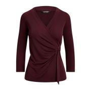 Bordeaux blouse met plooien Ralph Lauren , Brown , Dames