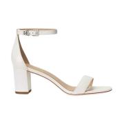 Witte leren sandalen met hak Ralph Lauren , White , Dames