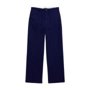 Donkerblauwe Chino-broek met wijde pijpen Ralph Lauren , Blue , Dames