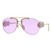 Rock Icons Sunglasses Gold/Violet Versace , Yellow , Dames