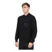 Zwarte Crewneck Trui Modern Minimaal Ontwerp Armani Exchange , Black ,...