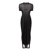 Zwarte Mesh Maxi Jurk Jean Paul Gaultier , Black , Dames