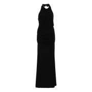 Zwarte Gerimpelde Maxi Jurk Andamane , Black , Dames