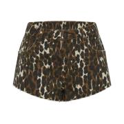 Bruine Luipaardprint Cheeky Shorts One Teaspoon , Brown , Dames