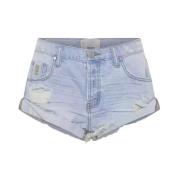 Denim shorts met lage taille en omgeslagen manchetten One Teaspoon , B...