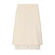 Omkeerbare Crème Midi Rok Tory Burch , White , Dames