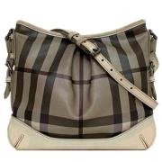 Pre-owned Leather shoulder-bags Burberry Vintage , Gray , Dames