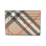 Pre-owned Coated canvas wallets Burberry Vintage , Beige , Dames