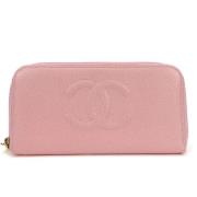 Pre-owned Leather wallets Chanel Vintage , Pink , Dames