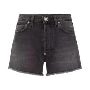 Zwarte Hot Pants Shorts Philipp Plein , Black , Dames