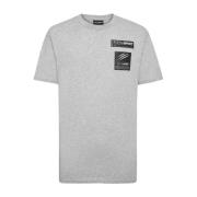 Grijze T-shirt met patches Plein Sport , Gray , Heren