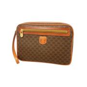 Pre-owned Leather clutches Celine Vintage , Brown , Dames