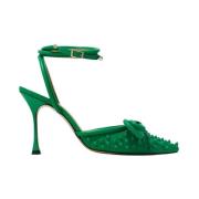 Groene Dubbele Strik Studded Hakken Mach & Mach , Green , Dames