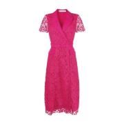 Bloemen Kant Midi Jurk Self Portrait , Pink , Dames