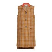 Wollen geruite vest Marni , Brown , Dames