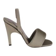 Grijze Satijnen Slingback Sandalen The Attico , Gray , Dames