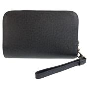 Pre-owned Leather clutches Louis Vuitton Vintage , Black , Heren