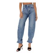 Klassieke Wide Leg Blauwe Jeans Cleo Agolde , Blue , Dames