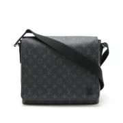 Pre-owned Canvas shoulder-bags Louis Vuitton Vintage , Black , Heren